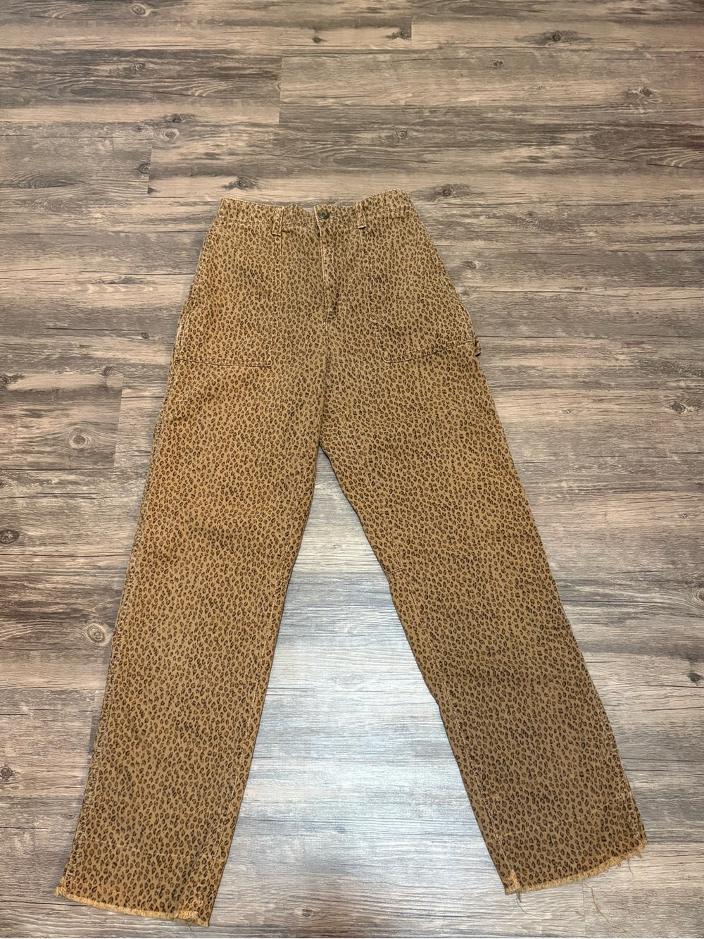GAP High Rise Leopard Print Jeans in Brown